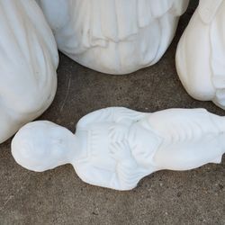 Nativity Figures=6/ Blowmold/ Vintage/ White Plastic