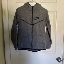Nike Boys Tech Full Zip Fleece Hoodie Gray Youth Large 