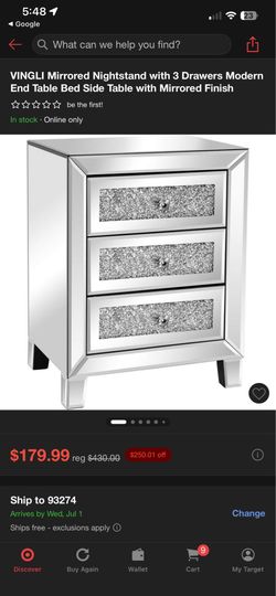New glass nightstand