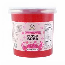 Strawberry Bursting Popping Boba Pearls for Drinks & Desserts, 2.6 lb Strawberry Popping Boba Plearls with Juicy Flavor, Fun Texture and 2.6 lb Large