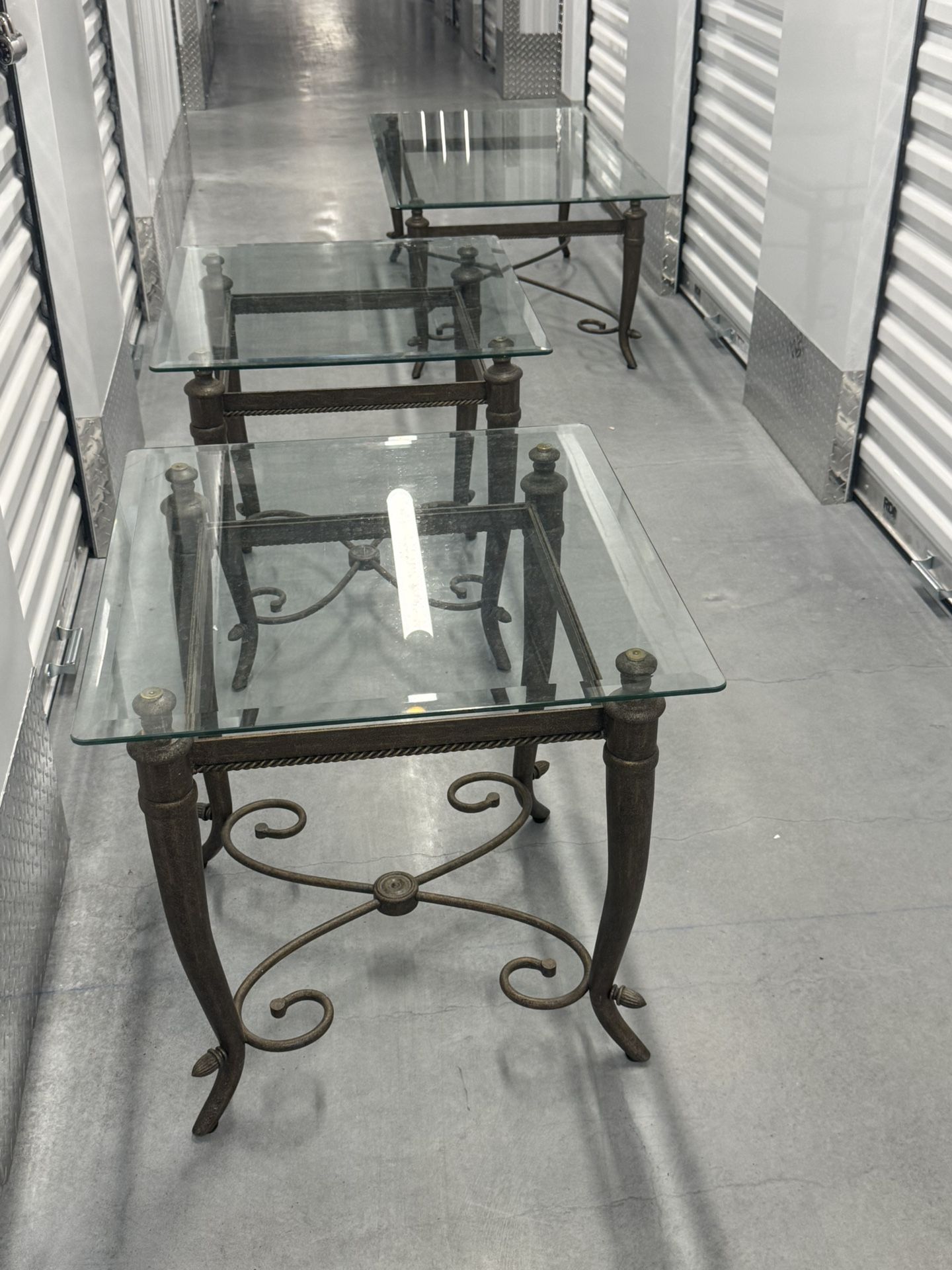 Three Piece Coffee Table Set And End Tables)