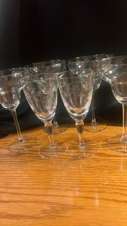 4 margarita, glasses, and two sketched wine glasses bundle