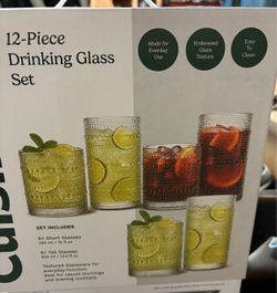 Cuisinart 12-Piece Embossed Drinking Glass Set