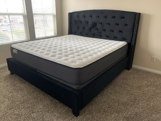 New In Box King Bed Frame +Mattress (Read Description Below)