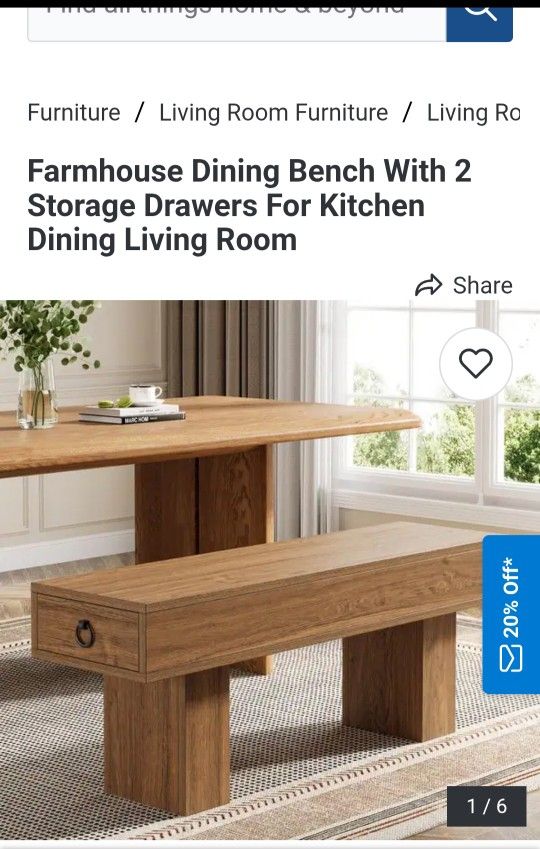 Farmhouse Dining Table Bench
