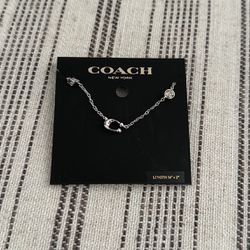 New Coach Signature Crystal Silver Necklace