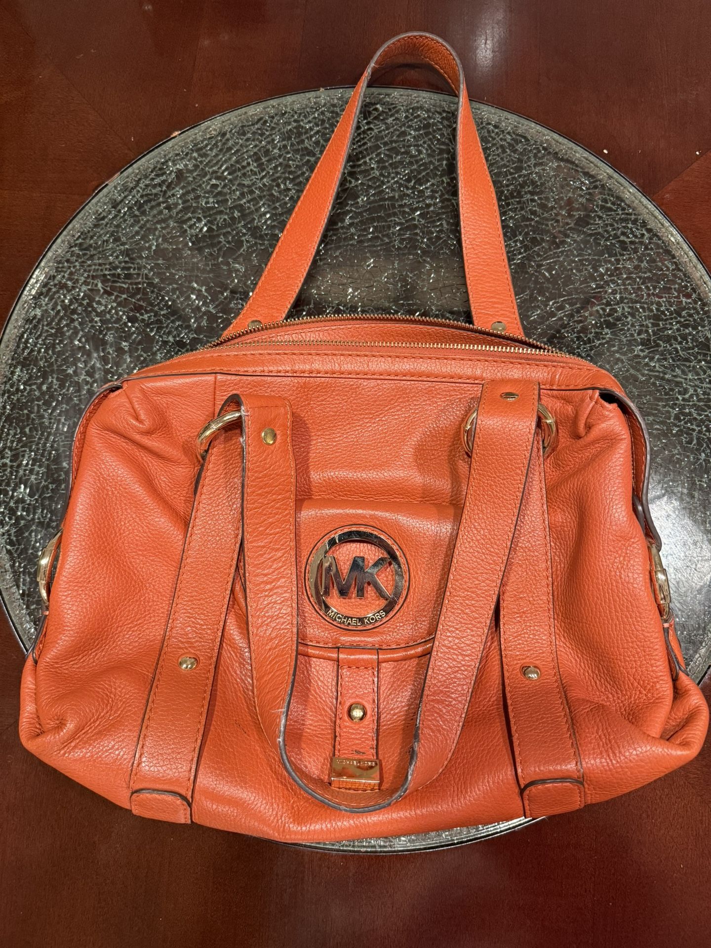 Michael Kors Orange Leather Handbag