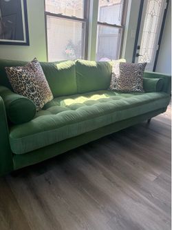 Article Tufted Velvet Sofa - Plush Pacific Green