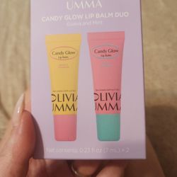 Oliviaumma Candy Glow Lip Balm Duo Guava & Mint NEW