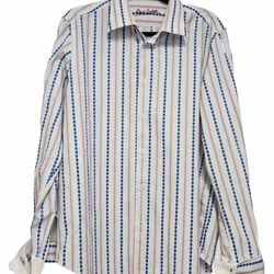 ROBERT GRAHAM Men’s Size Medium FRENCH CUFF Long Sleeve Button Down Shirt