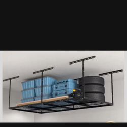 Black large garage overhead storage rack organize fleximount heavy duty metal ceiling 4x8 new