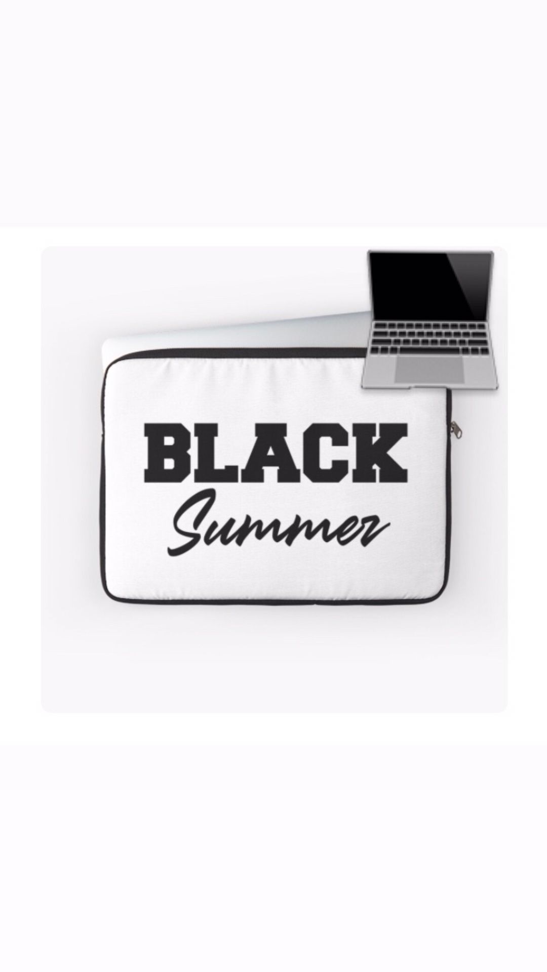 Black Summer Laptop Case