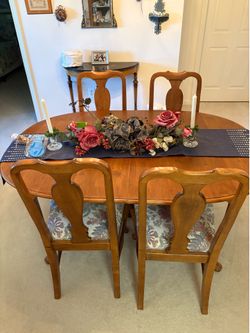 Dining table and six chairs