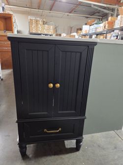 Black 19" Bathroom Vanity with White Ceramic Sink