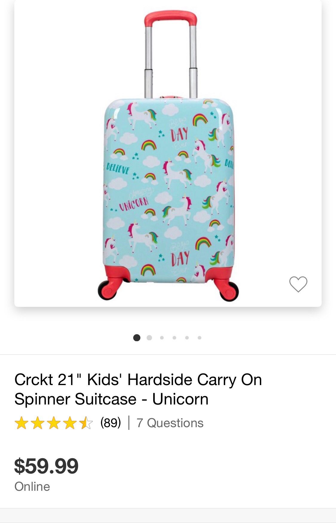 children’s suitcase new in box 