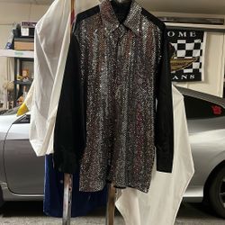 Men’s Sequined Disco Shirt 