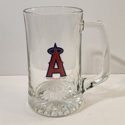 Los Angeles Anaheim Angels Baseball Glass Mug, Logo Hunter 2002 MLBP Large 24 Oz