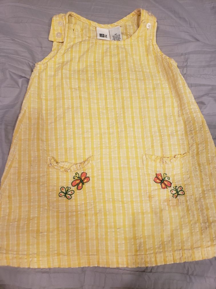 4T Yellow/White Dress