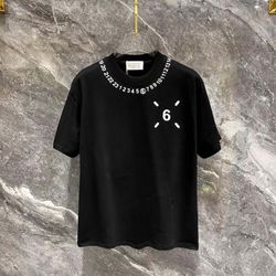 laison Margiela Black T-Shirt With Number 6 Print