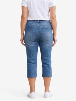 Riders by Lee Women's Mid-Rise Denim Capri Jeans, Size 14M Medium Blue