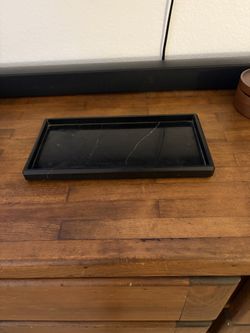 Genuine Natural Black Marble Stone Rectangular Tray