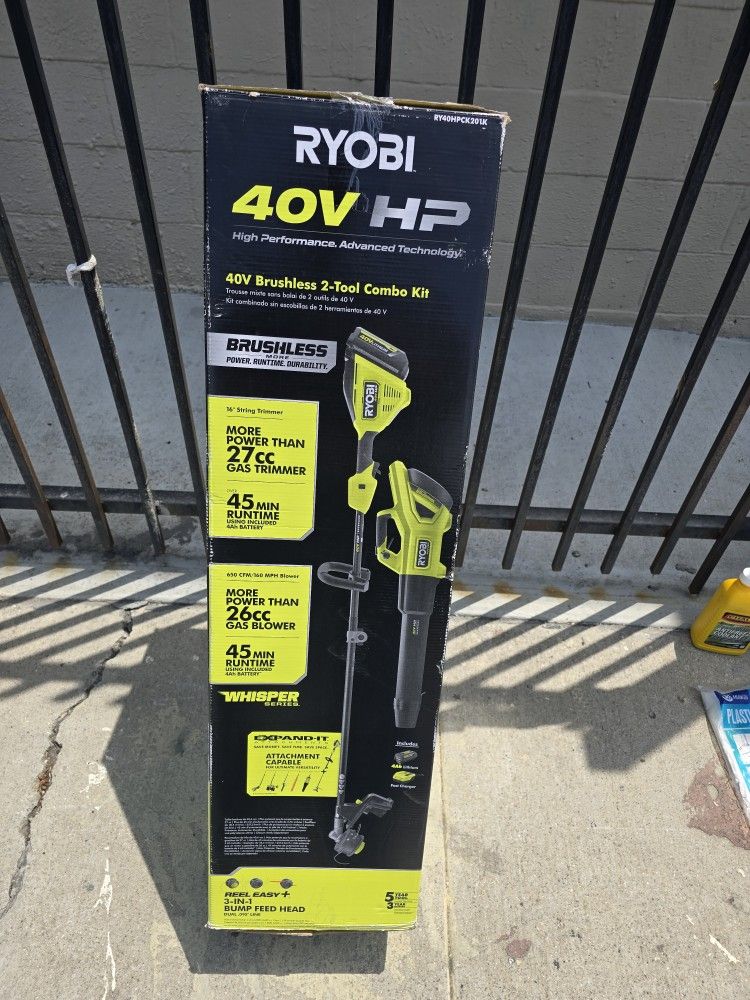 Best Seller
Father's Day Gifts
RYOBI
40V HP Brushless 650 CFM 160 MPH Cordless Leaf Blower and Carbon Fiber String Trimmer with 4Ah Battery and Charge