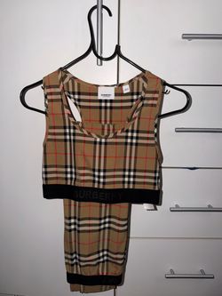 Burberry Plaid Print Pant Set