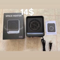 Space Heater, Portable Mini Heater for Indoor Use, 500W Fast Heating Small Desk Heater with Overheating & Tip-Over Protection, Lightweight Electric He