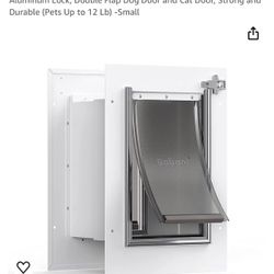 Baboni Pet Door for Wall, Steel Frame and Telescoping Tunnel, Aluminum Lock, Double Flap Dog Door and Cat Door, Strong and Durable (Pets Up to 12 Lb) 