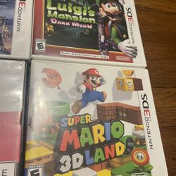 Includes Super Smash Bros, LEGO Marvel Avengers, LEGO Star Wars III, Luigi's Mansion Dark Moon, Mario Kart 7, Yoshi's New Island, Super Mario 3D Land.
