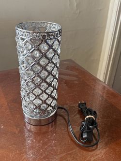 Crystal Bead Table Lamp Silver Chrome