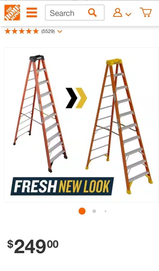 Werner 10 Ft FIA10 Fiberglass 10 Foot Tall Work Ladder Painters Ladder Home Improvement Lader Latter