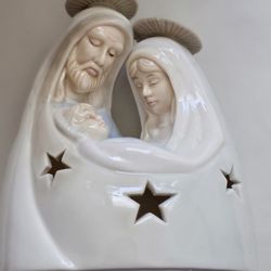Ceramic Holy Family Candleholder