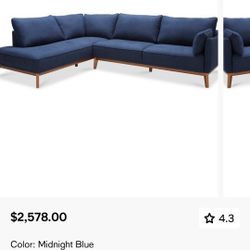 Blue MACYS Sectional COUCH