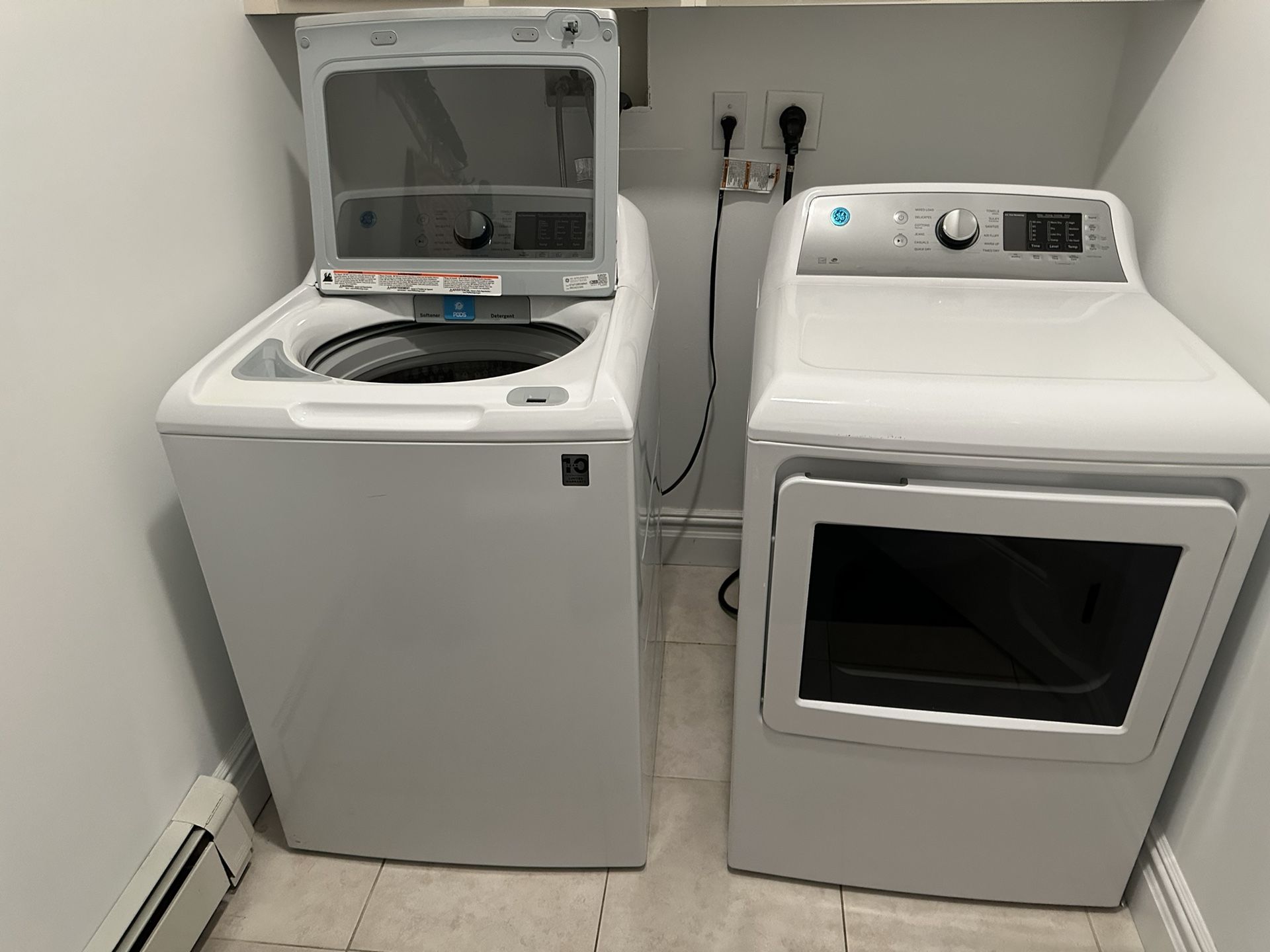 GE top load washer and electric dryer