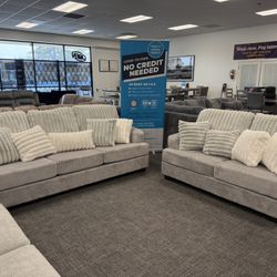 Light Gray Corduroy Sofa And LoveSeat (FREE DELIVERY)