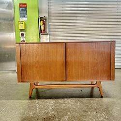 Danish teak credenza console cabinet