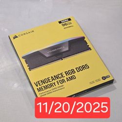 NEW SEALED: Corsair Vengeance RGB 96 GB (2×48 GB) DDR5 6000  CL36