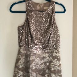 Formal sequin and brocade long dress.