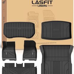 LASFIT Floor Mats for 2025 Tesla Model 3 Highland 2024 - 2026 Model 3 All Weather Model 3  Cargo Liner Front Rear Trunk Mat Full Set Car Mats 6 PC