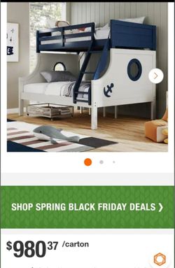 Nautical theme bunk Bed With 2 new mattresses/ was used in a guest room/ still in great condition