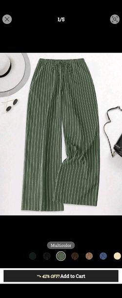 Green Pin Striped Pants