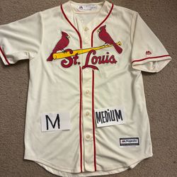 vintage Majestic Cool Base Yadier Molina St. Louis Cardinals alternate cream jersey