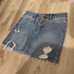 Forever 21 Girls Denim Jean Skirt Size 13 14