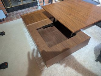 Kasala Walnut Lift-Top Coffee Table with Hidden Storage