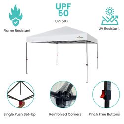 Rain‑Ready 10x10 Pop-Up Canopy – Heavy-Duty Waterproof Tent w/ UV Protection & Rolling Bag  Sources 