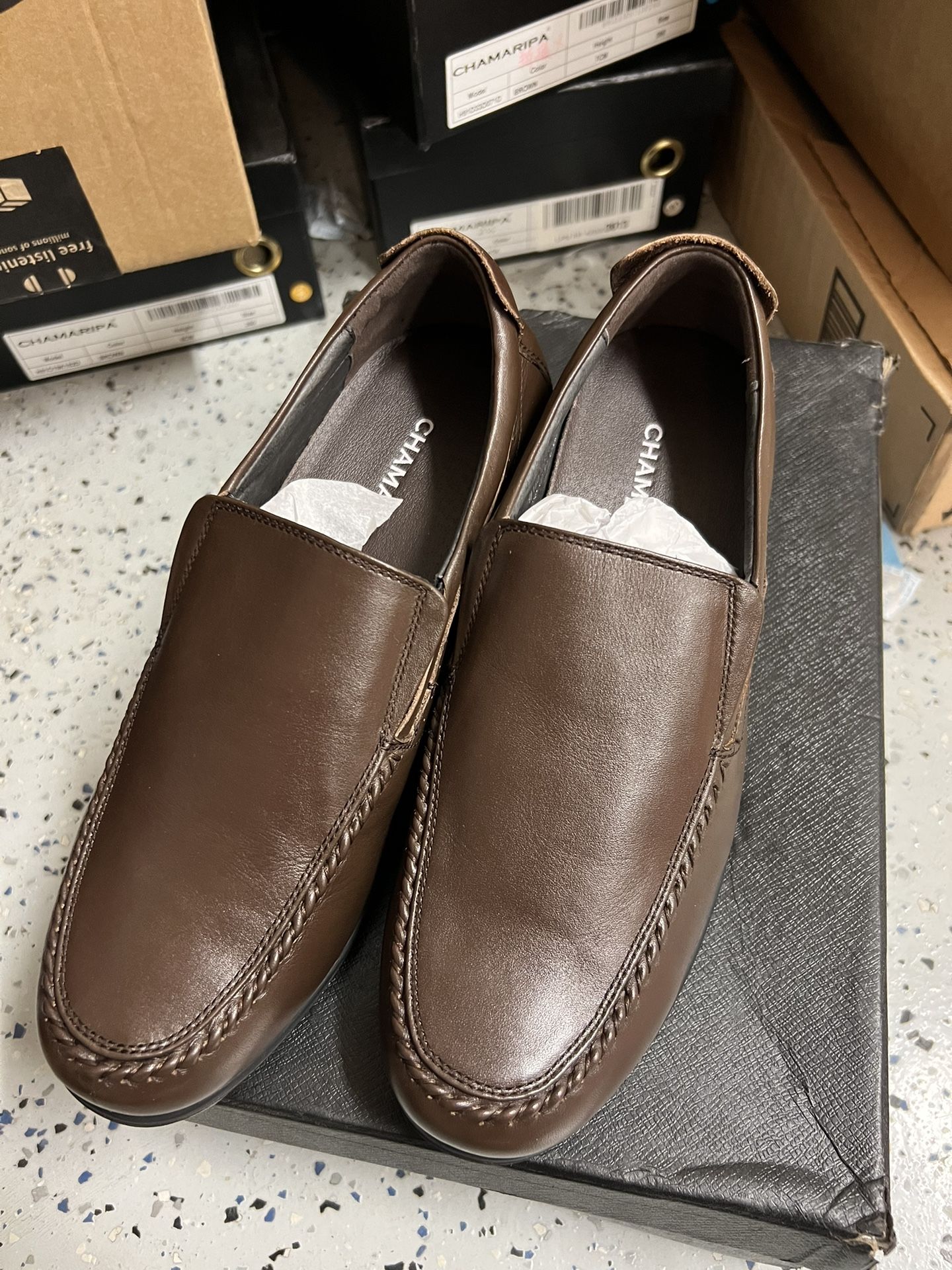 US8 Brown Loafer Chamaripa Elevator Shoes For Men Hidden...