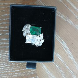 Jackie Kennedy Engagement Ring Cocktail Size 6 Silver 925