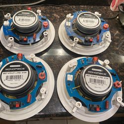 Four 8” Monoprice ceiling speakers Two-way 