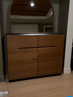 Modern Wood and Black Dresser